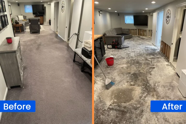 Home renovation comparison before and after